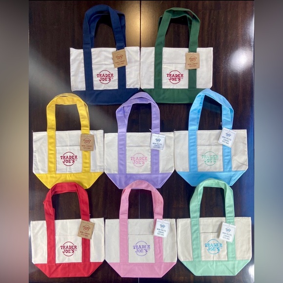 Handbags - Trader Joe's Canvas Tote Bag - Assorted Color Trim